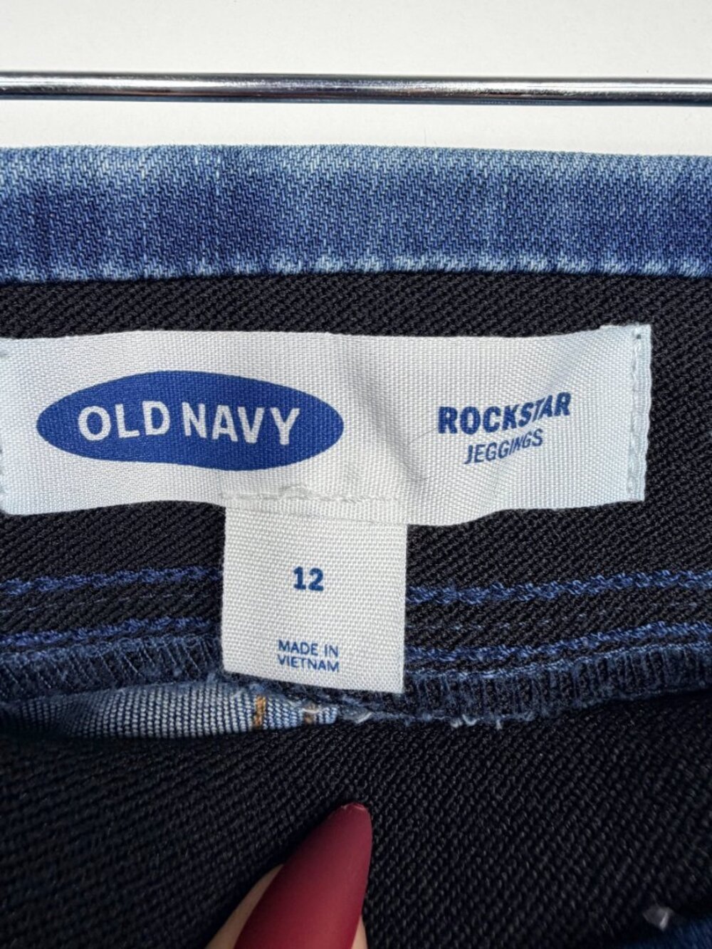 Old Navy Rockstar Jeggings Pullon Elastic Waist Dark Wash 12 #A3585 - Picture 4 of 6
